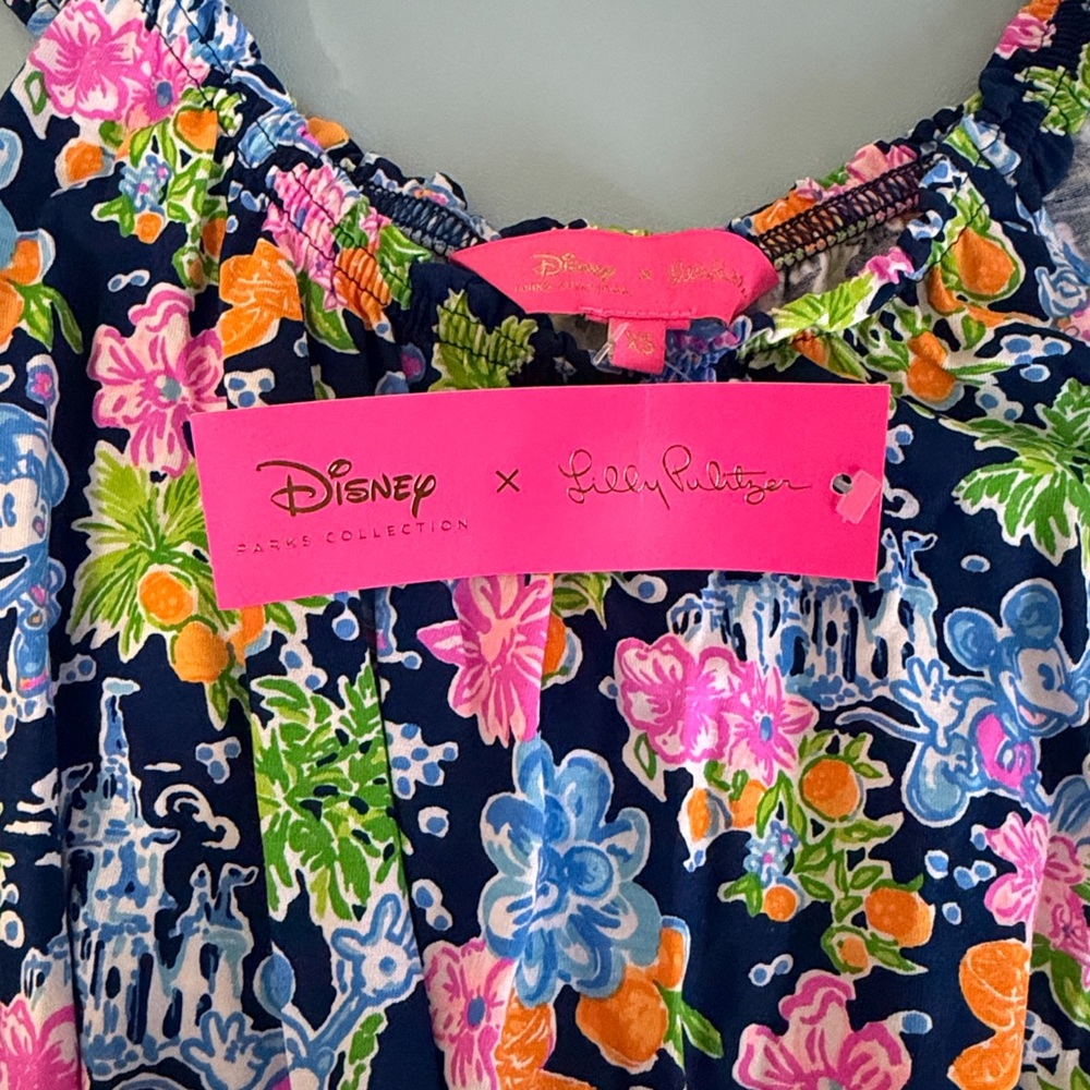 Disney x Lilly Pulitzer Loro Romper XS NWT Lilly Loves Disney 100% Cotton - Picture 3 of 7